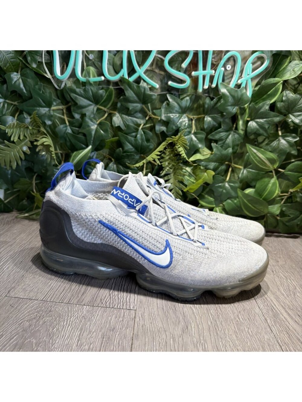 Nike Men Air Vapormax 2021 Flyknit Pure Platinum Blue Shoes DH4085-002 Size 13